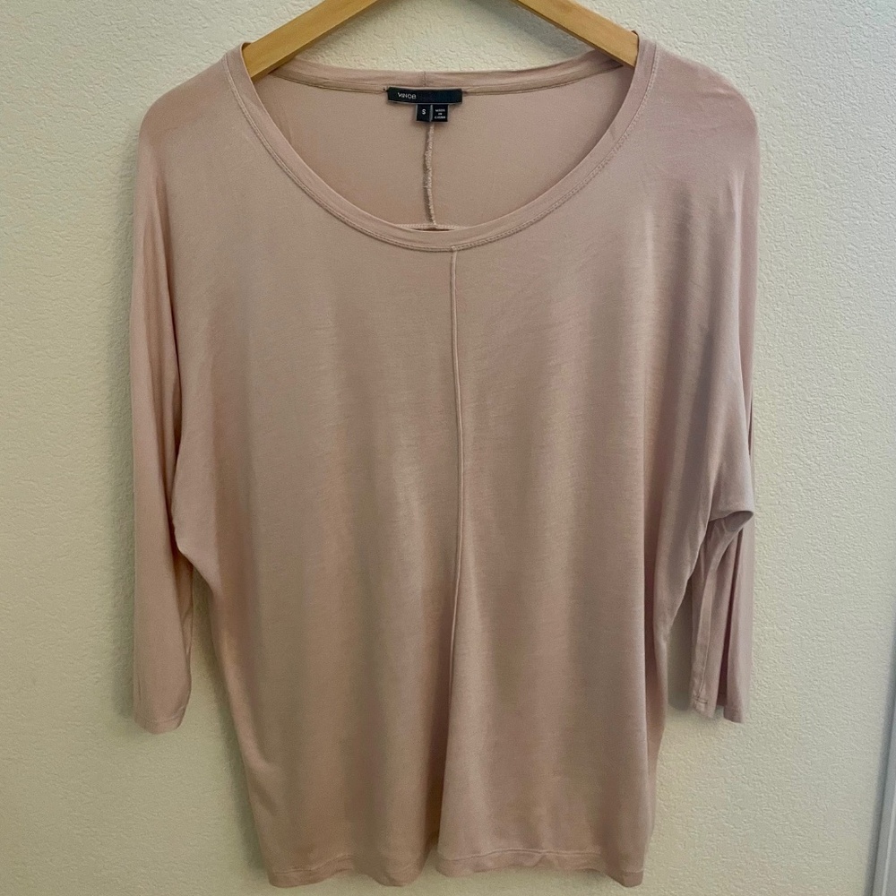 VINCE Dolman Sleeve and Wide Collar Top
